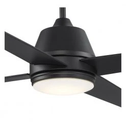Cappleman 52 in. Integrated LED Indoor Black Ceiling Fan with Light Kit and Wall Control Switch, 4-Blade by Bel Air Lighting -GlowNest Shop black bel air lighting ceiling fans with lights f 1026 bk 1f 1000