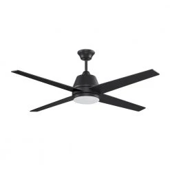Cappleman 52 in. Integrated LED Indoor Black Ceiling Fan with Light Kit and Wall Control Switch, 4-Blade by Bel Air Lighting -GlowNest Shop black bel air lighting ceiling fans with lights f 1026 bk c3 1000