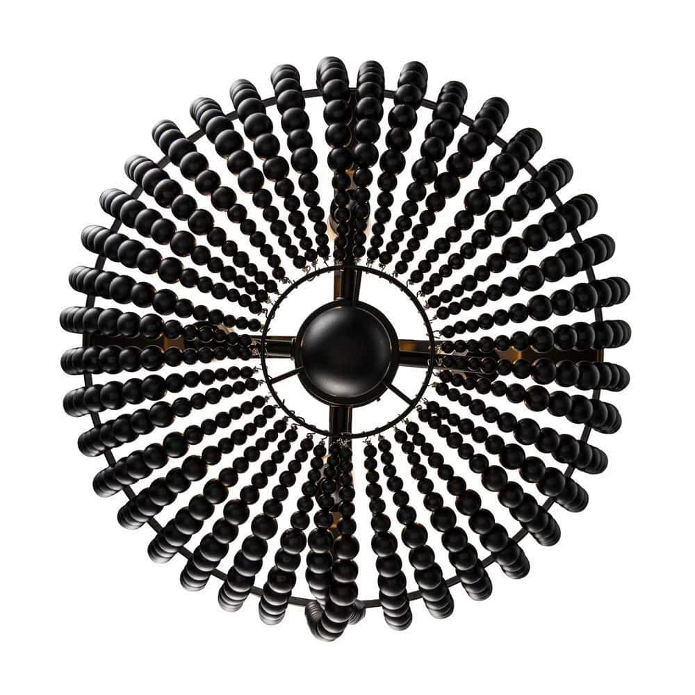4-Light Black Beaded Chandelier with Hanging Beaded Shade by Bel Air Lighting 6 4-Light Black Beaded Chandelier with Hanging Beaded Shade by Bel Air Lighting - Image 4