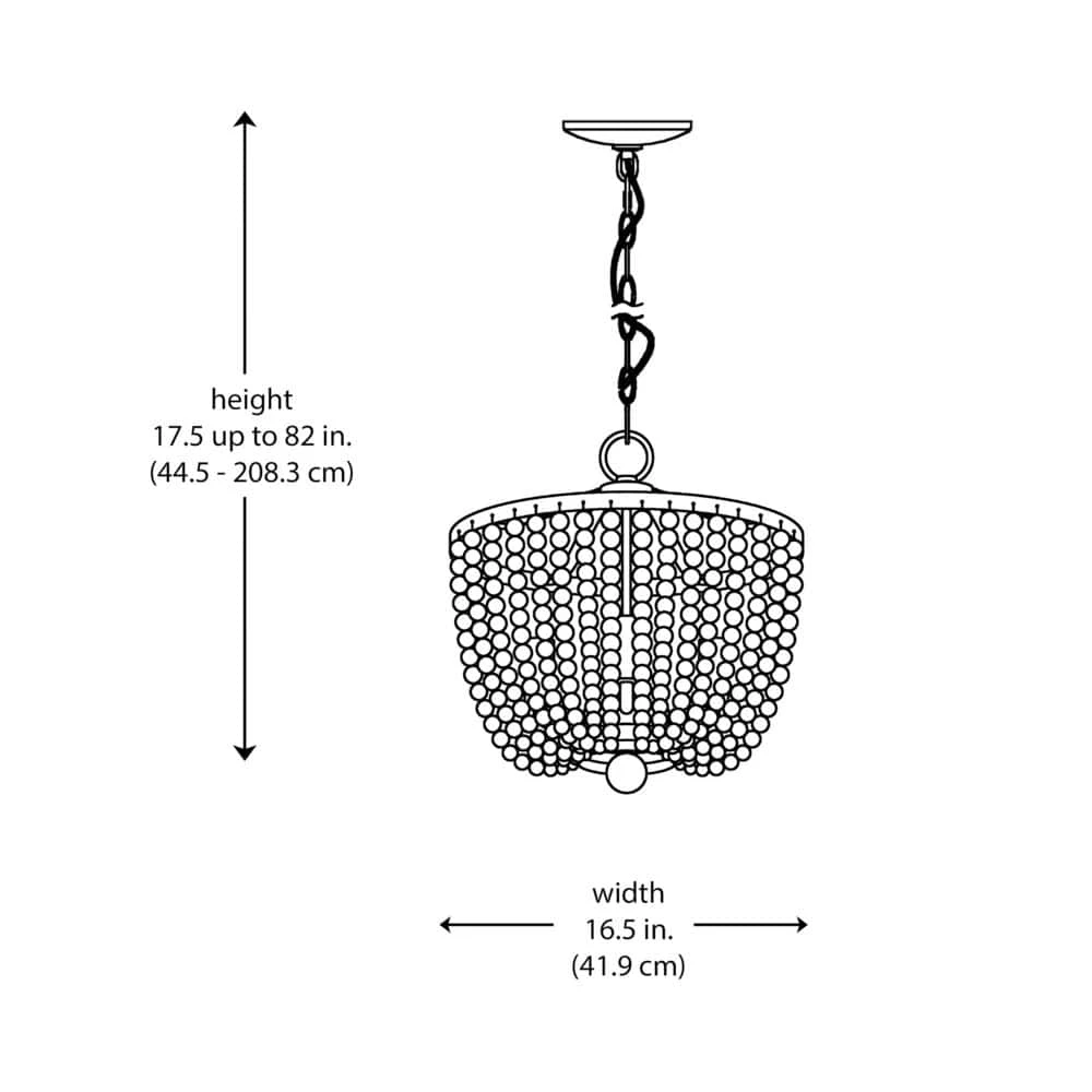 4-Light Black Beaded Chandelier with Hanging Beaded Shade by Bel Air Lighting 7 4-Light Black Beaded Chandelier with Hanging Beaded Shade by Bel Air Lighting - Image 5