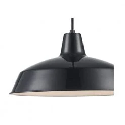 Sherman 1-Light Black Hanging Kitchen Hanging Kitchen Pendant Light with Metal Shade by Bel Air Lighting -GlowNest Shop black bel air lighting chandeliers 1100 bk 1f 1000