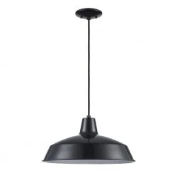 Sherman 1-Light Black Hanging Kitchen Hanging Kitchen Pendant Light with Metal Shade by Bel Air Lighting -GlowNest Shop black bel air lighting chandeliers 1100 bk 4f 1000