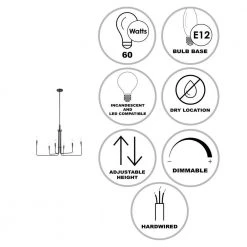 Charlotte 6-Light Black Chandelier for Dining Room or Kitchen Island by Bel Air Lighting -GlowNest Shop black bel air lighting chandeliers 11316 bk 40 1000