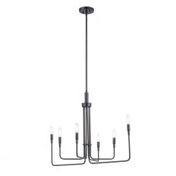 Charlotte 6-Light Black Chandelier for Dining Room or Kitchen Island by Bel Air Lighting -GlowNest Shop black bel air lighting chandeliers 11316 bk c3 1000