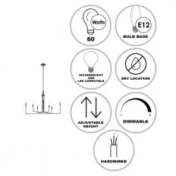 Charlotte 8-Light Black Chandelier for Dining Room or Kitchen Island by Bel Air Lighting -GlowNest Shop black bel air lighting chandeliers 11318 bk 40 1000