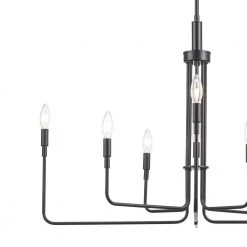 Charlotte 8-Light Black Chandelier for Dining Room or Kitchen Island by Bel Air Lighting -GlowNest Shop black bel air lighting chandeliers 11318 bk 4f 1000