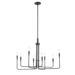 Charlotte 8-Light Black Chandelier for Dining Room or Kitchen Island by Bel Air Lighting -GlowNest Shop black bel air lighting chandeliers 11318 bk c3 1000