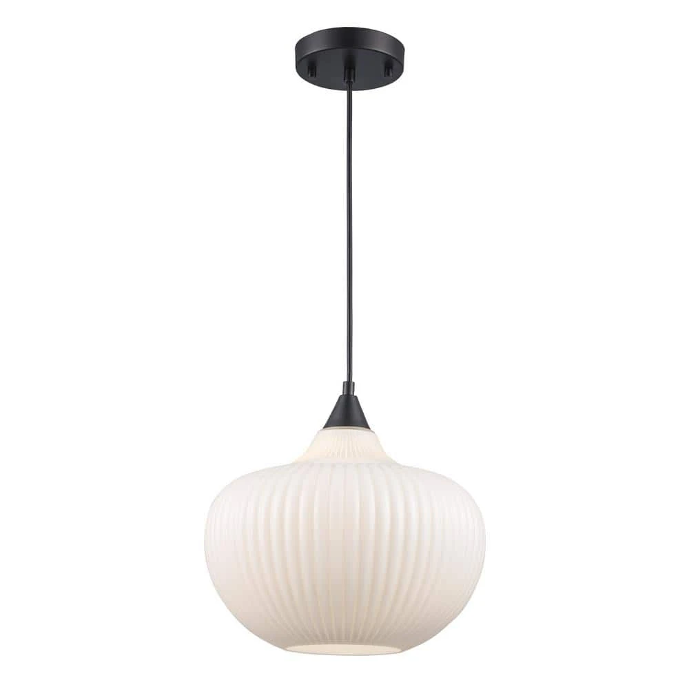 Aristo 1-Light Black Globe Hanging Kitchen Pendant Light with Frosted Glass Shade by Bel Air Lighting 3 Aristo 1-Light Black Globe Hanging Kitchen Pendant Light with Frosted Glass Shade by Bel Air Lighting