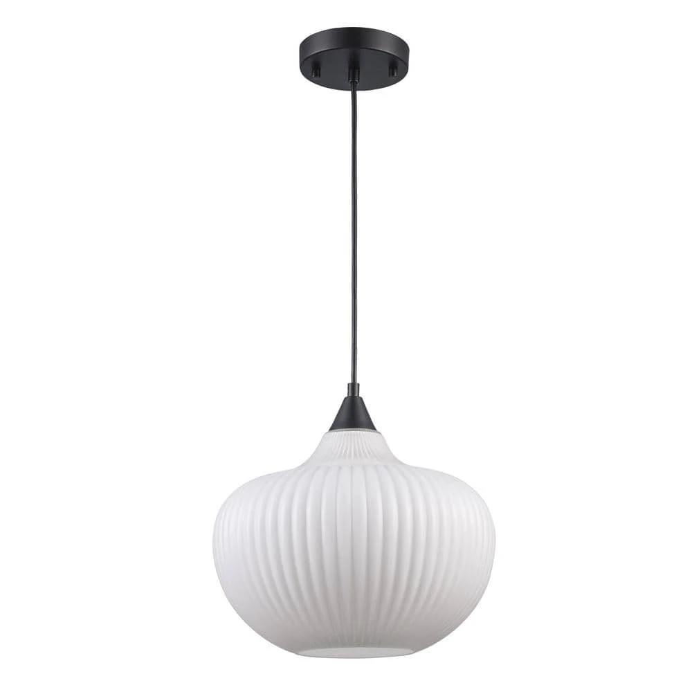 Aristo 1-Light Black Globe Hanging Kitchen Pendant Light with Frosted Glass Shade by Bel Air Lighting 8 Aristo 1-Light Black Globe Hanging Kitchen Pendant Light with Frosted Glass Shade by Bel Air Lighting - Image 6