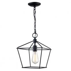 1-Light Black Farmhouse Hanging Kitchen Pendant Light with Metal Shade by Bel Air Lighting -GlowNest Shop black bel air lighting chandeliers 30262 bk c3 1000