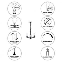 Meadowlark 3-Light Black Modern Kitchen or Dining Room Hanging Chandelier with Clear Glass Shades by Bel Air Lighting -GlowNest Shop black bel air lighting chandeliers 71735 3 bk 40 1000