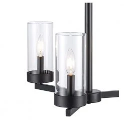 Meadowlark 3-Light Black Modern Kitchen or Dining Room Hanging Chandelier with Clear Glass Shades by Bel Air Lighting -GlowNest Shop black bel air lighting chandeliers 71735 3 bk 4f 1000
