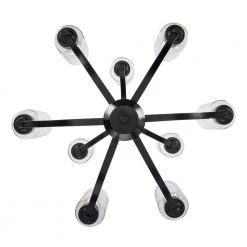 Simi 9-Light Black Modern Kitchen or Dining room Hanging Chandelier with Seeded Glass Shades by Bel Air Lighting -GlowNest Shop black bel air lighting chandeliers 80529 bk 1d 1000