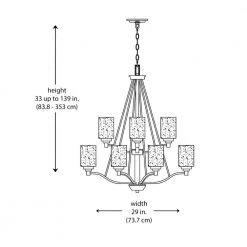 Simi 9-Light Black Modern Kitchen or Dining room Hanging Chandelier with Seeded Glass Shades by Bel Air Lighting -GlowNest Shop black bel air lighting chandeliers 80529 bk 77 1000