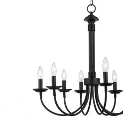 Candle 6-Light Black Farmhouse Chandelier for Dining Room by Bel Air Lighting -GlowNest Shop black bel air lighting chandeliers 9016 bk 4f 1000
