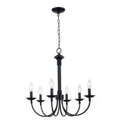 Candle 6-Light Black Farmhouse Chandelier for Dining Room by Bel Air Lighting -GlowNest Shop black bel air lighting chandeliers 9016 bk c3 1000