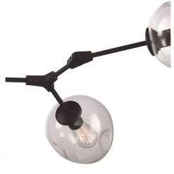 8-Light Black Hanging Sputnik Kitchen Pendant Light with Clear Glass Shades by Bel Air Lighting -GlowNest Shop black bel air lighting chandeliers pnd 2093 bk 4f 1000