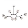 8-Light Black Hanging Sputnik Kitchen Pendant Light with Clear Glass Shades by Bel Air Lighting