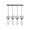 4-Light Black Hanging Kitchen Island Pendant Light with Clear Glass Shades by Bel Air Lighting -GlowNest Shop black bel air lighting chandeliers pnd 2156 bk 64 1000