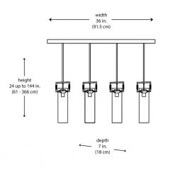 4-Light Black Hanging Kitchen Island Pendant Light with Clear Glass Shades by Bel Air Lighting -GlowNest Shop black bel air lighting chandeliers pnd 2156 bk 77 1000