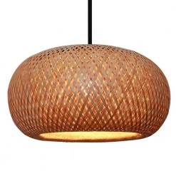 Bernice 18 in. 1-Light Black Bohemian Hanging Kitchen Pendant Light with Natural Rattan Shade by Bel Air Lighting -GlowNest Shop black bel air lighting chandeliers pnd 2164 1f 1000