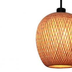 Bernice 10.25 in. 1-Light Black Bohemian Hanging Kitchen Pendant Light with Natural Rattan Shade by Bel Air Lighting -GlowNest Shop black bel air lighting chandeliers pnd 2166 4f 1000