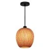 Bernice 10.25 in. 1-Light Black Bohemian Hanging Kitchen Pendant Light with Natural Rattan Shade by Bel Air Lighting -GlowNest Shop black bel air lighting chandeliers pnd 2166 64 1000