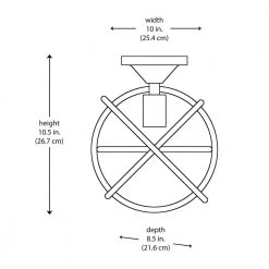 Viewridge 10 in. 1-Light Black Semi-Flush Mount with Metal Orb Shade by Bel Air Lighting -GlowNest Shop black bel air lighting flush mount lights 30271 bk 40 1000