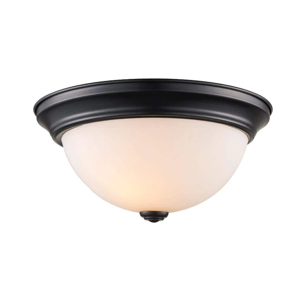 Mod Pod 11.5 in. 1-Light Black Flush Mount Kitchen Ceiling Light Fixture with Frosted Glass Shade by Bel Air Lighting 3 Mod Pod 11.5 in. 1-Light Black Flush Mount Kitchen Ceiling Light Fixture with Frosted Glass Shade by Bel Air Lighting