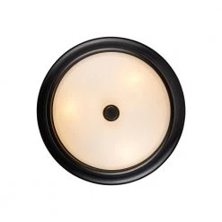 Mod Pod 13 in. 2-Light Black Flush Mount Kitchen Ceiling Light Fixture with Frosted Glass Shade by Bel Air Lighting -GlowNest Shop black bel air lighting flush mount lights 70526 13 bk 4f 1000