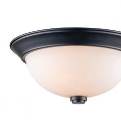 Mod Pod 13 in. 2-Light Black Flush Mount Kitchen Ceiling Light Fixture with Frosted Glass Shade by Bel Air Lighting -GlowNest Shop black bel air lighting flush mount lights 70526 13 bk c3 1000