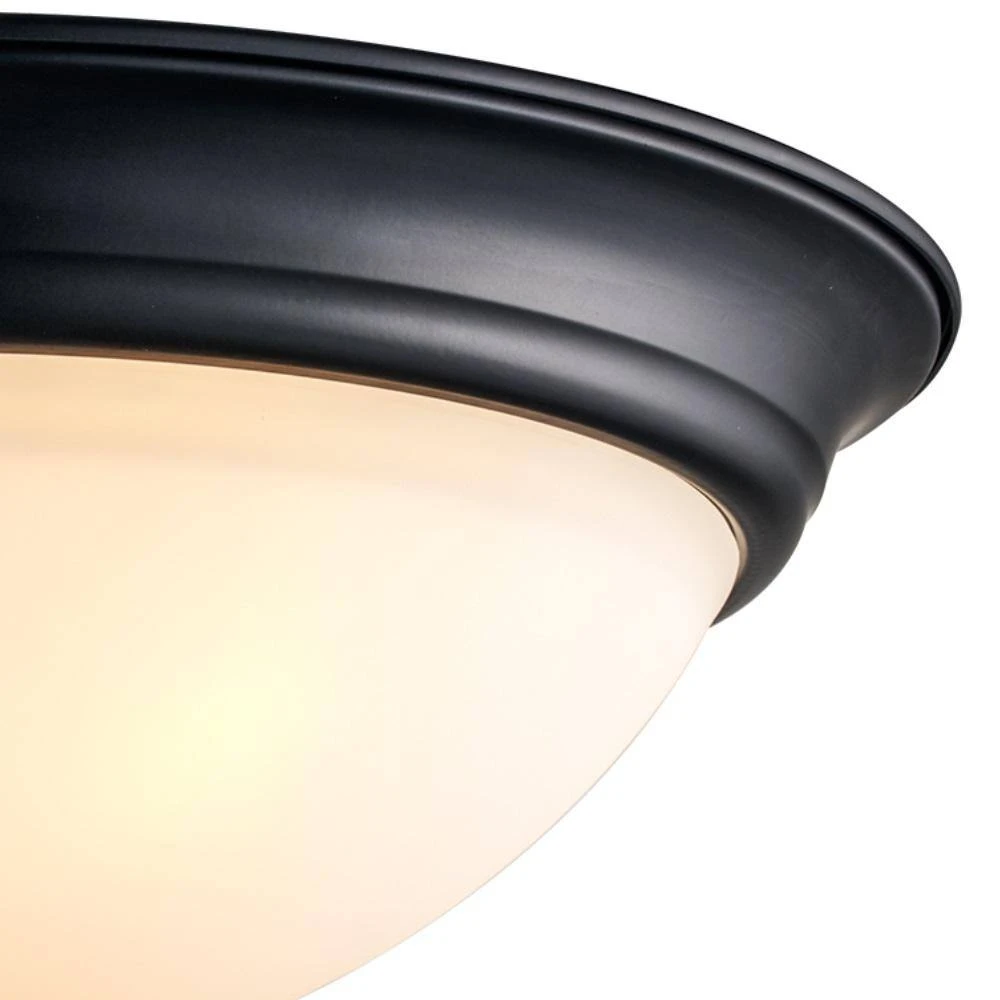 Mod Pod 15 in. 3-Light Black Flush Mount Kitchen Ceiling Light Fixture with Frosted Glass Shade by Bel Air Lighting 6 Mod Pod 15 in. 3-Light Black Flush Mount Kitchen Ceiling Light Fixture with Frosted Glass Shade by Bel Air Lighting - Image 4