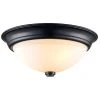 Mod Pod 15 in. 3-Light Black Flush Mount Kitchen Ceiling Light Fixture with Frosted Glass Shade by Bel Air Lighting -GlowNest Shop black bel air lighting flush mount lights 70526 15 bk 64 1000