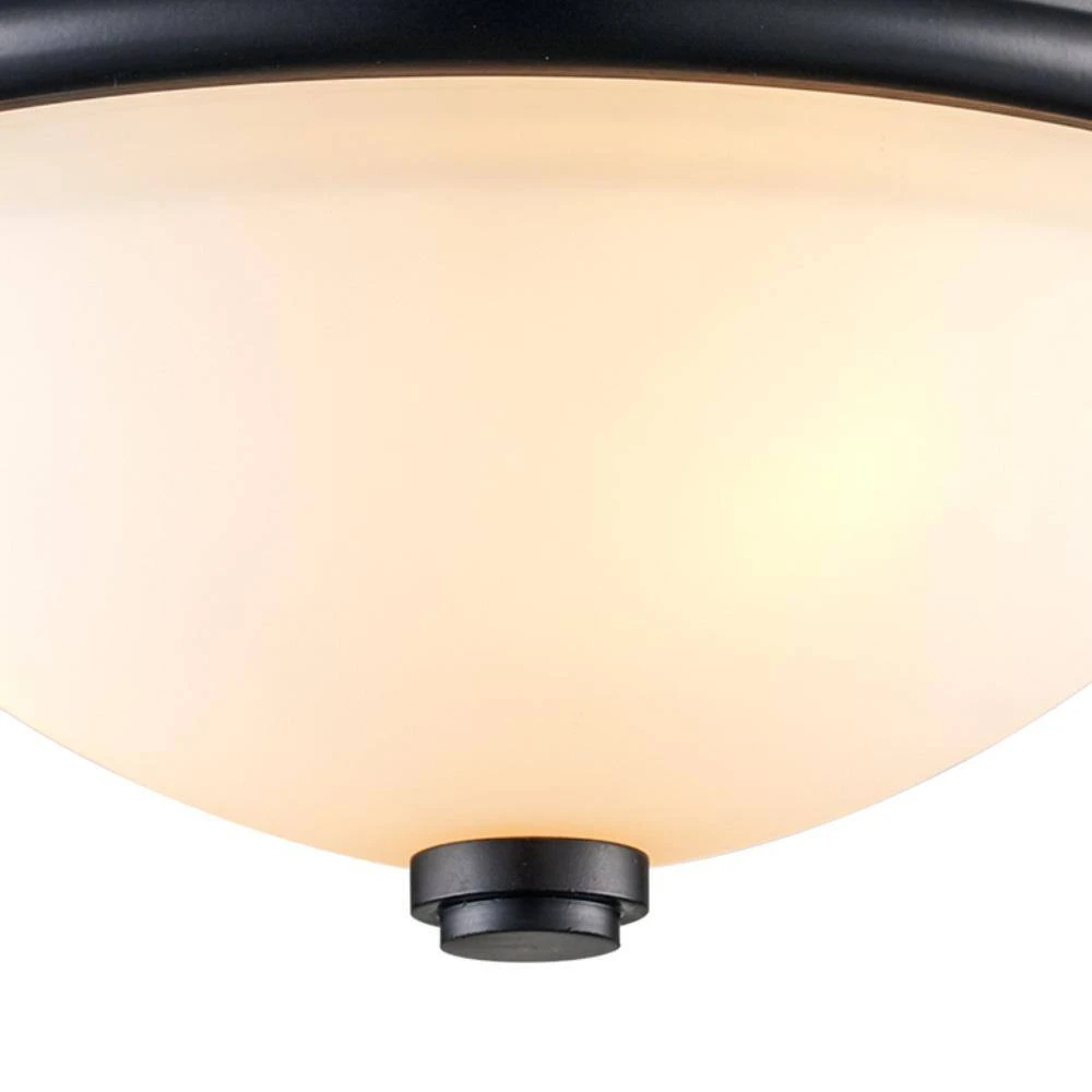 Mod Pod 15 in. 3-Light Black Flush Mount Kitchen Ceiling Light Fixture with Frosted Glass Shade by Bel Air Lighting 5 Mod Pod 15 in. 3-Light Black Flush Mount Kitchen Ceiling Light Fixture with Frosted Glass Shade by Bel Air Lighting - Image 3