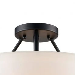 Mod Pod 13.5 in. 2-Light Black Semi Flush Mount Kitchen Ceiling Light Fixture with Frosted Glass Shade by Bel Air Lighting 12 Mod Pod 13.5 in. 2-Light Black Semi Flush Mount Kitchen Ceiling Light Fixture with Frosted Glass Shade by Bel Air Lighting -GlowNest Shop black bel air lighting flush mount lights 70527 bk 4f 1000