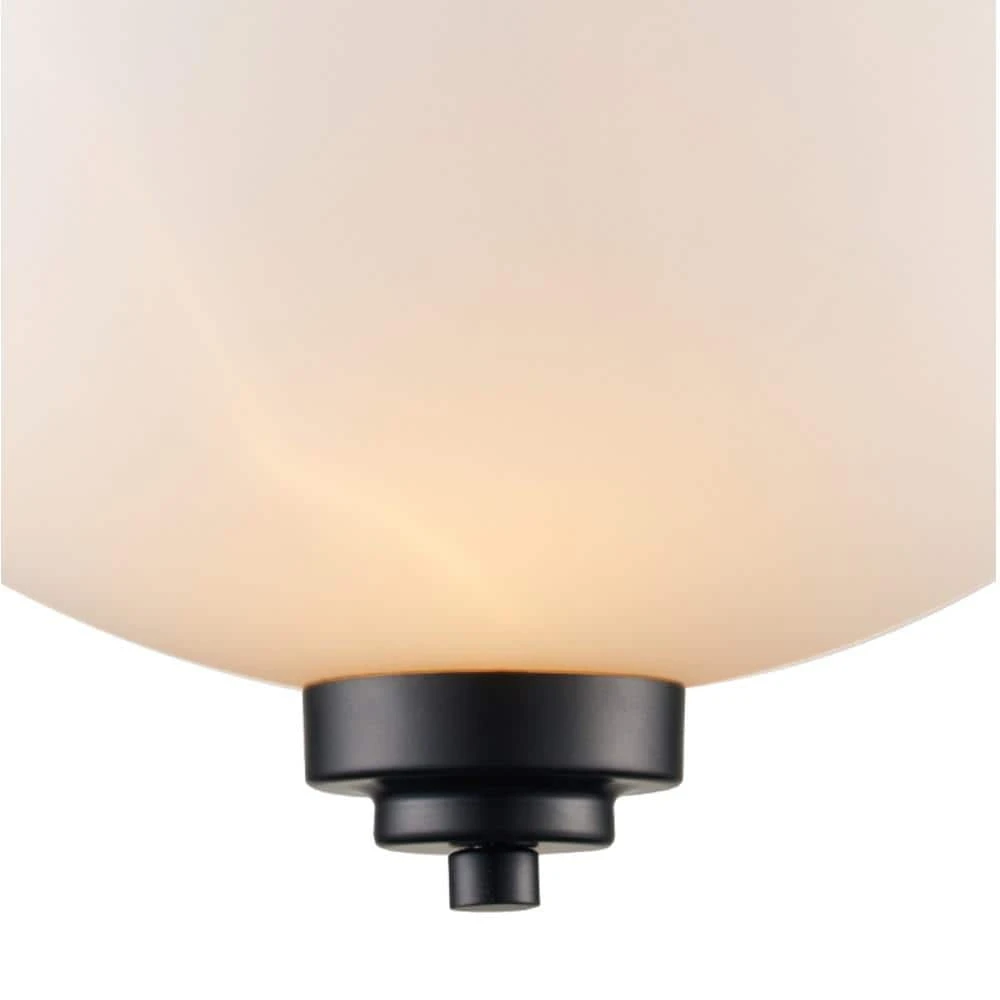 Mod Pod 13.5 in. 2-Light Black Semi Flush Mount Kitchen Ceiling Light Fixture with Frosted Glass Shade by Bel Air Lighting 6 Mod Pod 13.5 in. 2-Light Black Semi Flush Mount Kitchen Ceiling Light Fixture with Frosted Glass Shade by Bel Air Lighting - Image 4