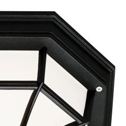 Benkert 9 in. 1-Light Black Outdoor Flush Mount Ceiling Light with Frosted Glass by Bel Air Lighting -GlowNest Shop black bel air lighting outdoor flush mount lights 40581 bk 4f 1000