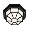 Benkert 11 in. 1-Light Black Outdoor Flush Mount Ceiling Light with Frosted Glass by Bel Air Lighting -GlowNest Shop black bel air lighting outdoor flush mount lights 40582 bk 64 1000