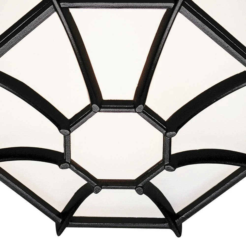 Benkert 11 in. 1-Light Black Outdoor Flush Mount Ceiling Light with Frosted Glass by Bel Air Lighting 7 Benkert 11 in. 1-Light Black Outdoor Flush Mount Ceiling Light with Frosted Glass by Bel Air Lighting - Image 5