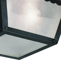 Samantha 1-Light Black Outdoor Flush Mount Ceiling Light with Frosted Glass by Bel Air Lighting -GlowNest Shop black bel air lighting outdoor flush mount lights 4901 bk 4f 1000