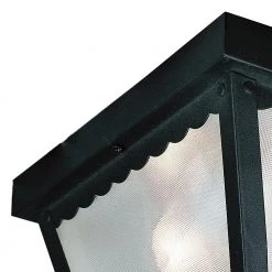 Samantha 1-Light Black Outdoor Flush Mount Ceiling Light with Frosted Glass by Bel Air Lighting -GlowNest Shop black bel air lighting outdoor flush mount lights 4901 bk c3 1000