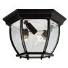 Angelus 11 in. 3-Light Black Outdoor Flush Mount Ceiling Light with Clear Glass by Bel Air Lighting -GlowNest Shop black bel air lighting outdoor flush mount lights 4906 bk 64 1000