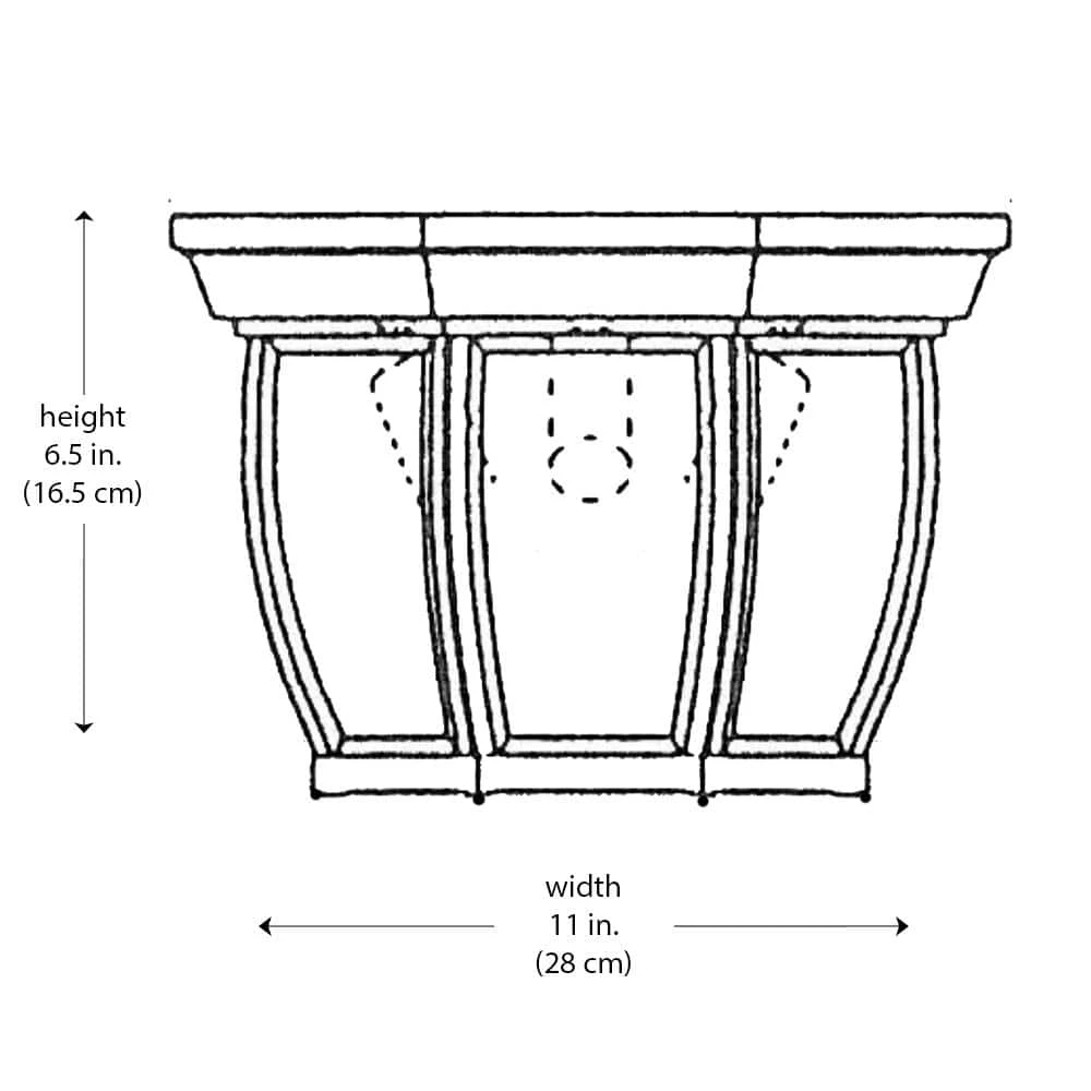 Angelus 11 in. 3-Light Black Outdoor Flush Mount Ceiling Light with Clear Glass by Bel Air Lighting 6 Angelus 11 in. 3-Light Black Outdoor Flush Mount Ceiling Light with Clear Glass by Bel Air Lighting - Image 4