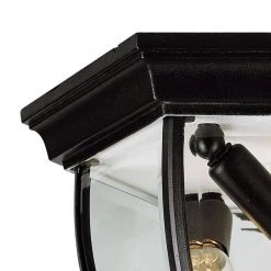 Angelus 11 in. 3-Light Black Outdoor Flush Mount Ceiling Light with Clear Glass by Bel Air Lighting 12 Angelus 11 in. 3-Light Black Outdoor Flush Mount Ceiling Light with Clear Glass by Bel Air Lighting -GlowNest Shop black bel air lighting outdoor flush mount lights 4906 bk c3 1000