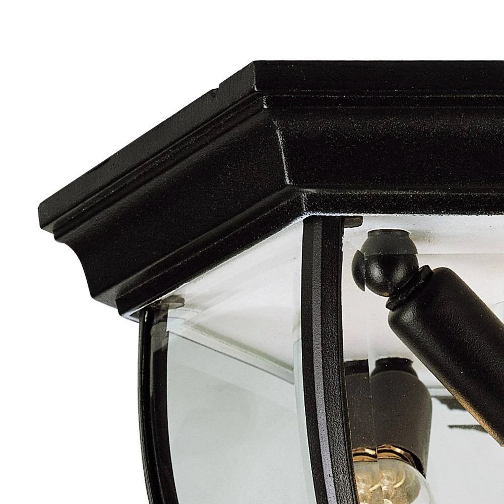 Angelus 11 in. 3-Light Black Outdoor Flush Mount Ceiling Light with Clear Glass by Bel Air Lighting 7 Angelus 11 in. 3-Light Black Outdoor Flush Mount Ceiling Light with Clear Glass by Bel Air Lighting - Image 5