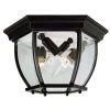 Angelus 13 in. 4-Light Black Outdoor Flush Mount Ceiling Light with Clear Glass by Bel Air Lighting