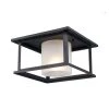 Shaakar 1-Light Black Outdoor Flush Mount Ceiling Light with Frosted Glass by Bel Air Lighting -GlowNest Shop black bel air lighting outdoor flush mount lights 51405 bk 64 1000
