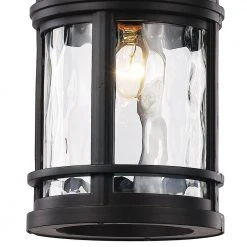 Boardwalk 15 in. 1-Light Black Hanging Outdoor Pendant Light with Water Glass by Bel Air Lighting -GlowNest Shop black bel air lighting outdoor pendant lights 40375 bk 1f 1000