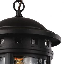 Boardwalk 15 in. 1-Light Black Hanging Outdoor Pendant Light with Water Glass by Bel Air Lighting -GlowNest Shop black bel air lighting outdoor pendant lights 40375 bk 4f 1000