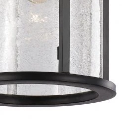 Avalon 11 in. 1-Light Black Hanging Outdoor Pendant Light with Crackled Glass by Bel Air Lighting -GlowNest Shop black bel air lighting outdoor pendant lights 40386 bk 4f 1000